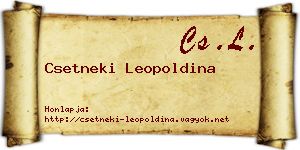 Csetneki Leopoldina névjegykártya
